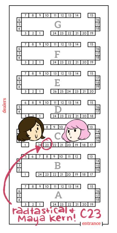 radtastical:I’ll be in the Artist Alley at A-Kon in Dallas this weekend, at table C23 with Maya! I’l