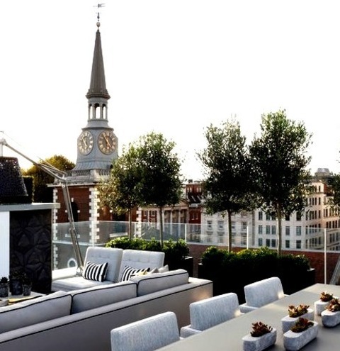 London UncoveredExample Of A Huge Trendy Rooftop Outdoor Kitchen Deck Design With No Cover