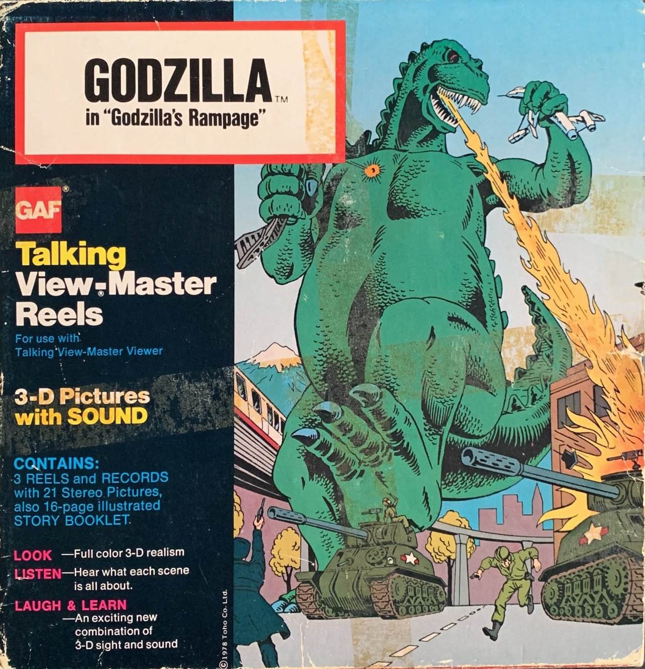 Godzilla's Rampage” on the Talking View-Master (1978) –  @monsterislandbuddies on Tumblr