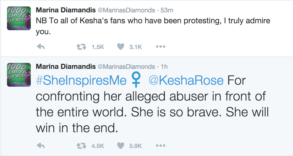 marinasdaily:  Marina reaches out to Kesha Rose on Twitter on international women’s