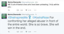 Marinasdaily:  Marina Reaches Out To Kesha Rose On Twitter On International Women’s