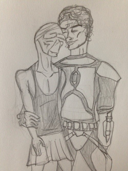 I finally drew young Bane and Jango cause dammit I love their relationship