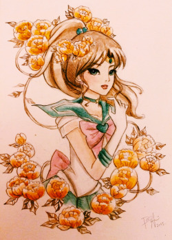 flyingpaperdragons:  Sailor Jupiter in Watercolour :)