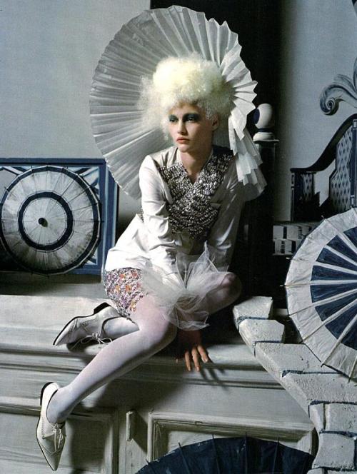 “China White" Sasha Pivovarova by Tim Walker, March 2010 Vogue UK