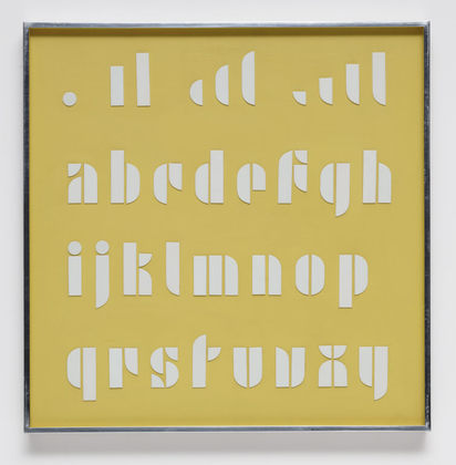 Josef Albers, Kombinations-Schrift, Bauhaus Lettering Set, 1926-31. Milk glass and painted wood.