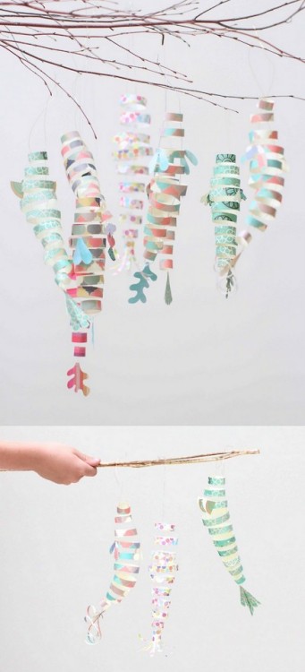 rainbowsandunicornscrafts:DIY Origami Paper FishThese beautiful Origami Paper Fish are so easy to ma