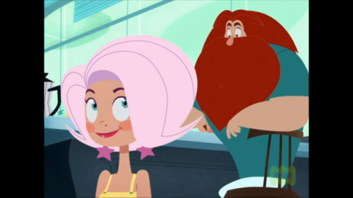 Another French cartoon called A Kind of Magic. In some episodes, the father ogre, Gregore is wearing a t-shirt and light blue boxers as his nightwear. This episode is Ugly, Idle, and Nasty.