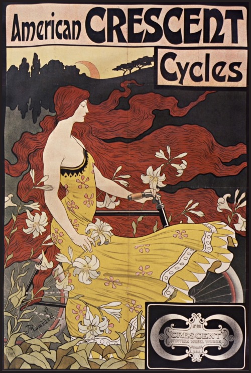 American Crescent cycles. Western wheel works. Chicago, USA. Affiche. Art by Frederick Ramsdell.(186