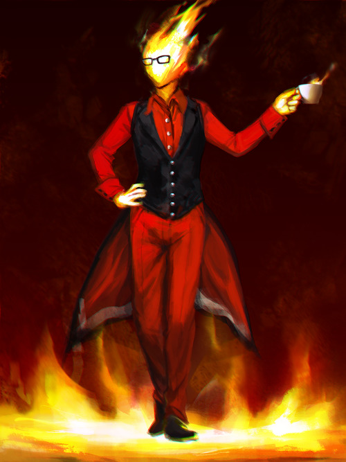 rene-elric: Grillby pours you a cup of lava My underswap!grillby design