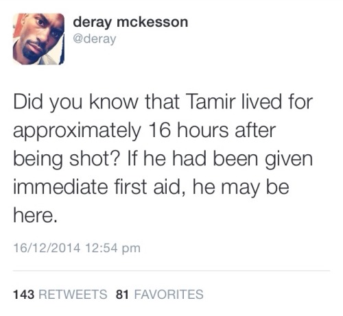 psl:  ablacknation:  Tamir Rice. 12 years old. Killed over a toy.   The police officer was warned of the possibility of the toy gun being fake but it didn’t stop him shooting a 12 year boy seconds upon arriving at the scene.   Never forget: Tamir Rice.