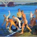 gayartists:Bathing soldiers (The builders of a bridge) 1959, Dmitry Zhilinsky