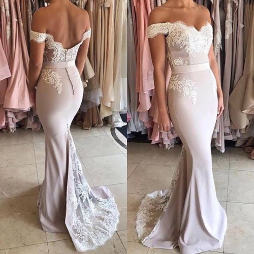 Glamorous off the shoulder mermaid lace prom dress. Item code:BA7854 Site:www.27dress.com #promdress