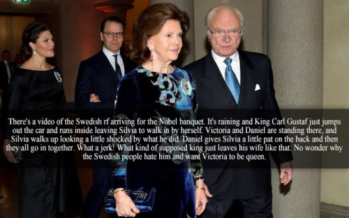 “There’s a video of the Swedish rf arriving for the Nobel banquet. It’s raining and King