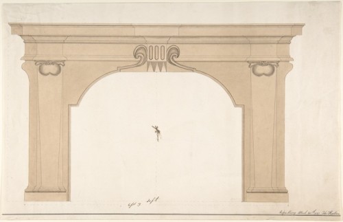 met-drawings-prints: Design for a fireplace by Thomas Heiton, Metropolitan Museum of Art: Drawings a