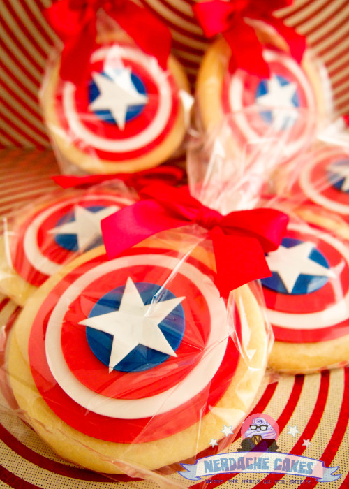 nerdachecakes:Hero Cookies!Part of the Super Minion order I took last week. There’s Hulk symbols, Ir