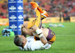 assofmydreams:  Silver-haired rugby hunk Corey Parker demonstrating the position I want to get all rugby players in 