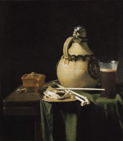 Still Life with Earthenware Jug and Clay Pipes, Pieter van Anraadt, 1658