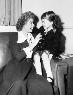 loving-lucy:  Lucille Ball with her niece, Pamela, circa 1950. 