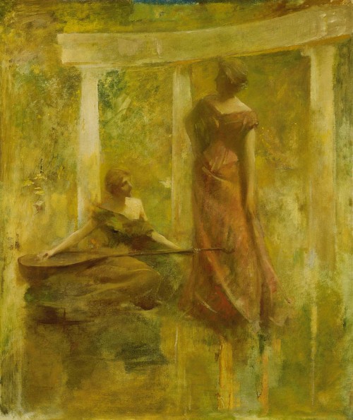 books0977:Music (c.1895). Thomas Wilmer Dewing (American, 1851-1938). Oil on canvas. Smithsonian Ame