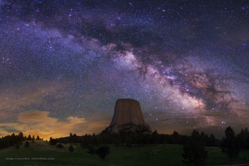 The Milky Way above Devils Tower by Wally Pacholka (source)
