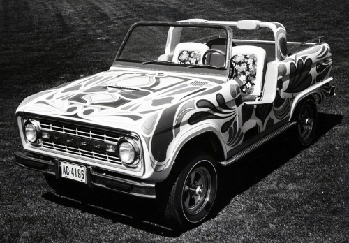 Ford Bronco Wildflower Concept, 1970. Part of Ford’s truck exhibit, a “flower power” makeover for th