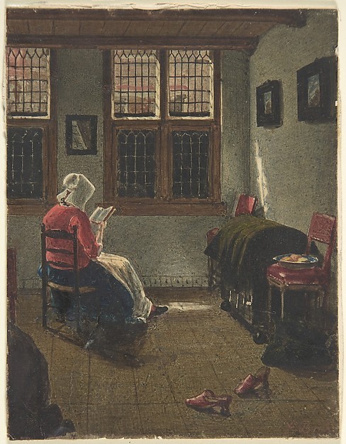 biblioklept:  A Woman Reading — François Bonvin (After Pieter Janssens Elinga)