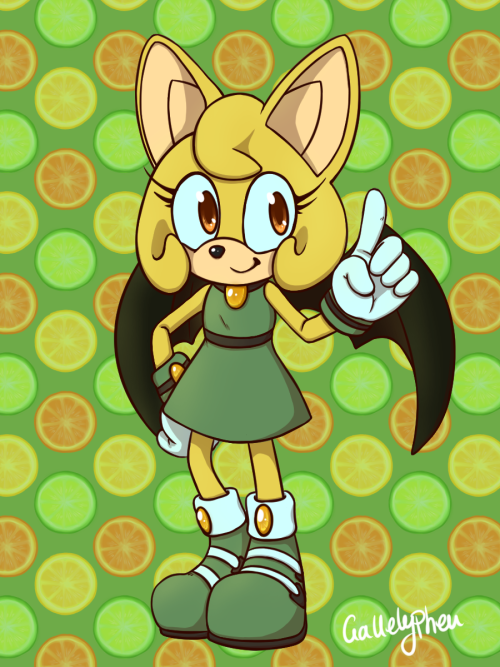 gallelyphen:My Sonic OC, Citrine the Bat!The way the curls of the hair along the head feel like squi