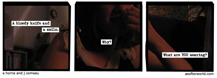 softerworld:  A Softer World: 1229(We can do this the hard way or the easy way. *wink*)buy