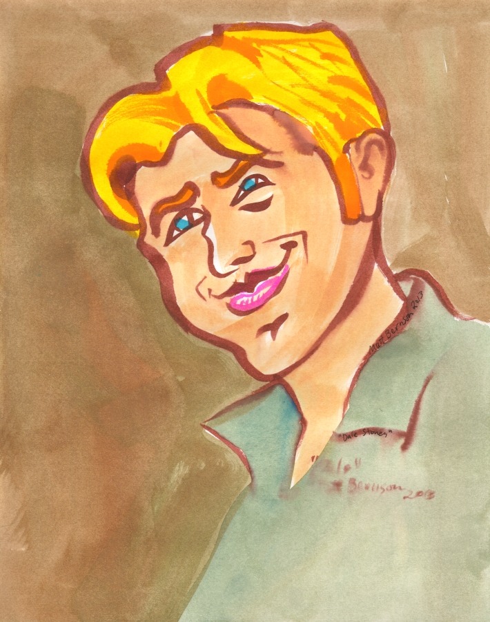Drawings of Dale Stones done at Dr. Sketchy&rsquo;s Boston. Ink and watercolor