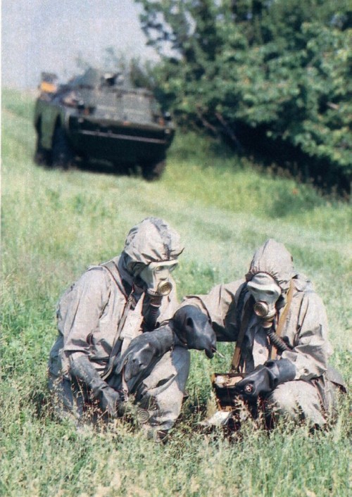 partisan1943: East German soldiers training for chemical warfare.