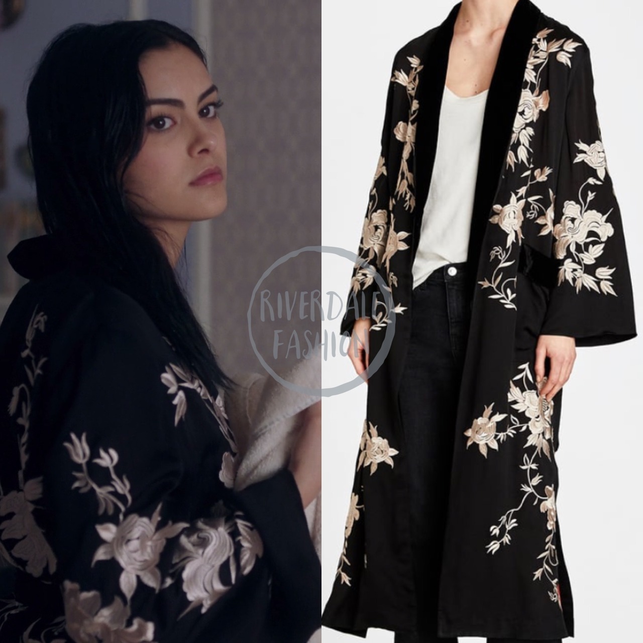 zara contrasting embroidered kimono