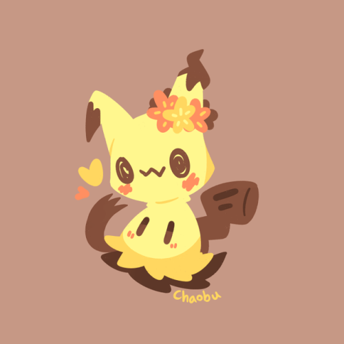 chaobu:  Mimikyu and flowers   ☆ Art Blog ☆    