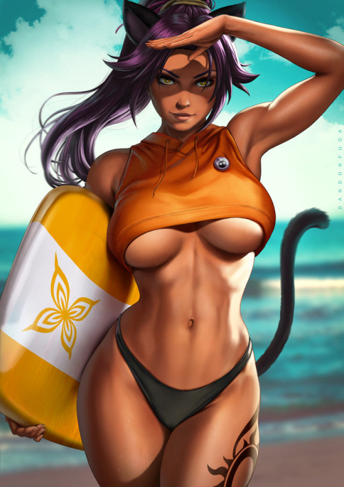 dandon-fuga:  Beachqueen: Yoruichi (Nude Preview) ~~~ https://www.patreon.com/dandonfuga https://gumroad.com/dandonfuga  One of my first waifus, actually.Especially the short hair version.y no short hair