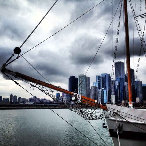 Chicago skyline via Navy Pier.