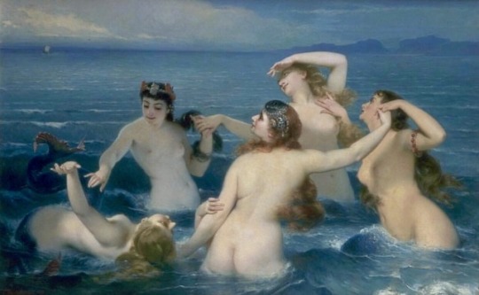 midnight-summerx:  ‘Mermaids Frolicking in the Sea’ - Charles Édouard Boutibonne 
