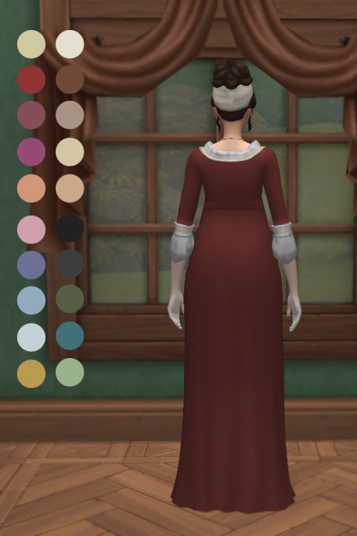 historicalsimslife:TS4: REGENCY MATRON DRESSI was feeling a need for a little more mature dress for 