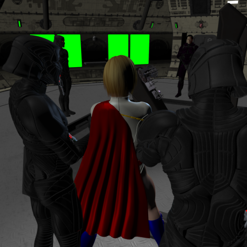 Some more 3D Poser art of me as Power Girl, as I find the room I’m in is actually a torture chamber.