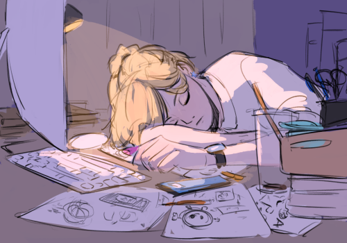 main-bird: Sleepy yachi doodle, based off an suggestion on twt