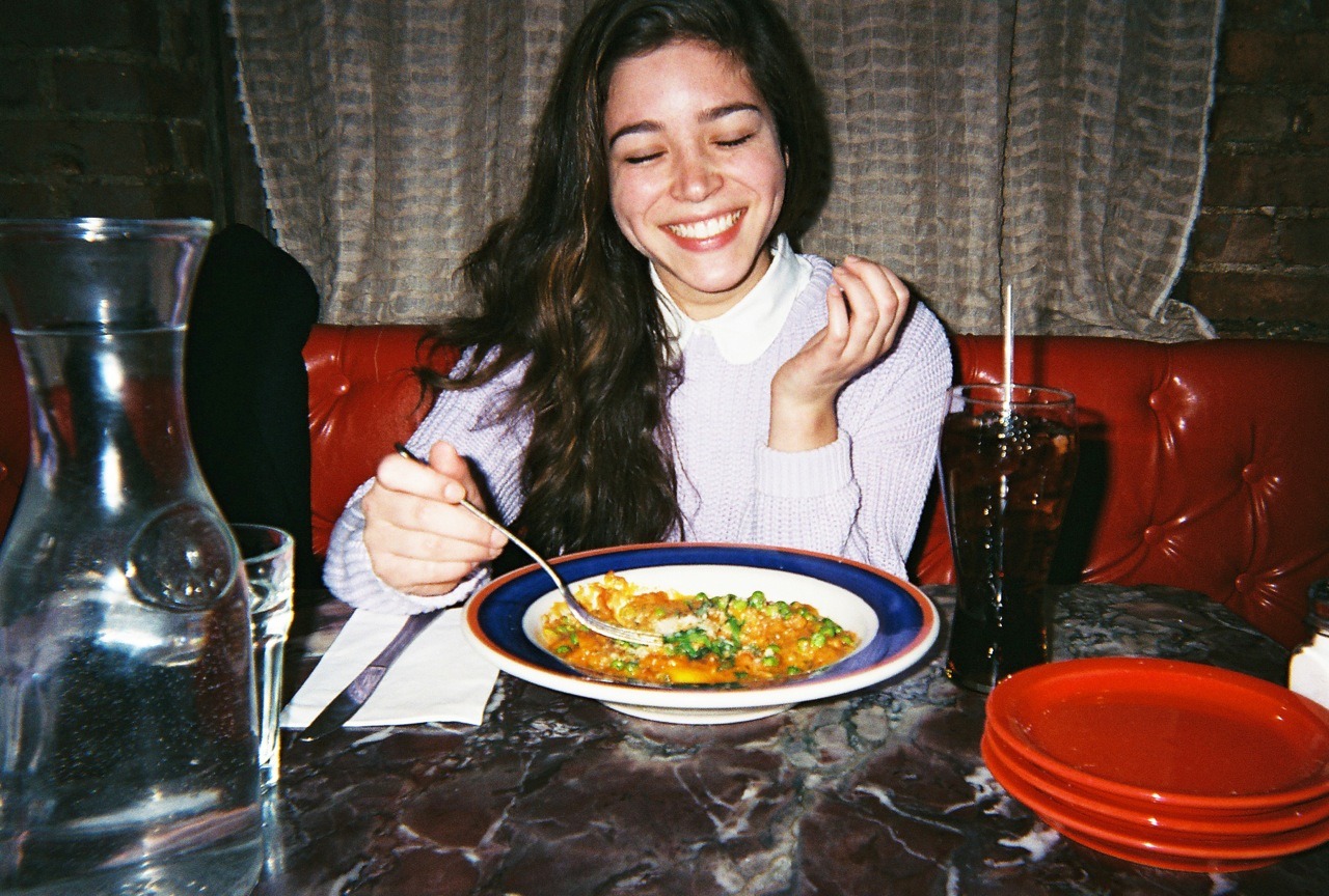 americanapparel:  Miranda in the Fisherman Pullover. 
