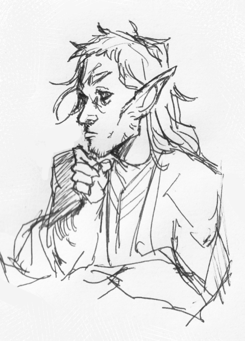 no thoughts only doodles of my bosmer dragonborn