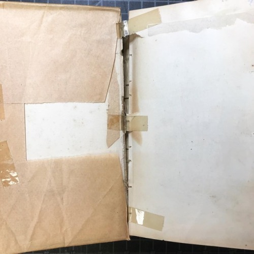 Well, that’s one (really bad) way to reattach boards. #bookconservation #specialcollections #b