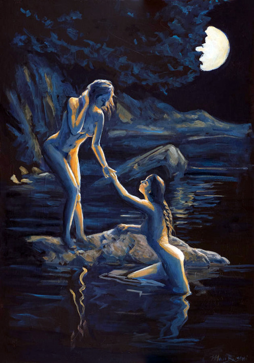 bellsofsaintclements:“Moonlight flame” by Italian artist Marco Busoni (*1962).