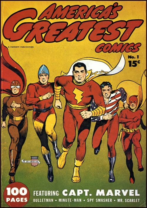 greatcomicbookcovers:
“ America’s Greatest Comics #1, by Mac Raboy (Featuring Captain Marvel, Bulletman, Minute Man, Spy Smasher, and Mr. Scarlet)
”