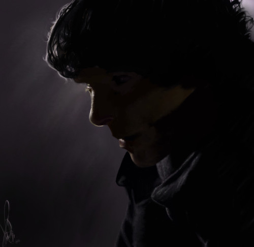 elennemigo: amandatollesonart: Sherlock by Amanda TollesonFreehand digital painting on corel with oi