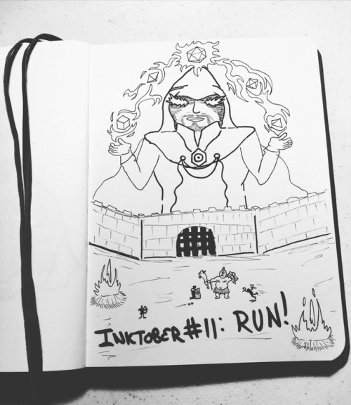 [Inktober 11: Run]. Today I chose to make it about running tabletop roleplaying games! Creating stor