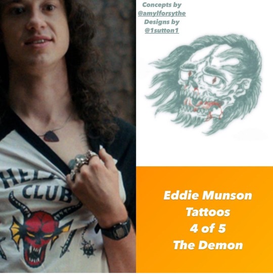 Eddie Munson TWO Full Sets Temporary Tattoos by Cosplay Tats  Etsy