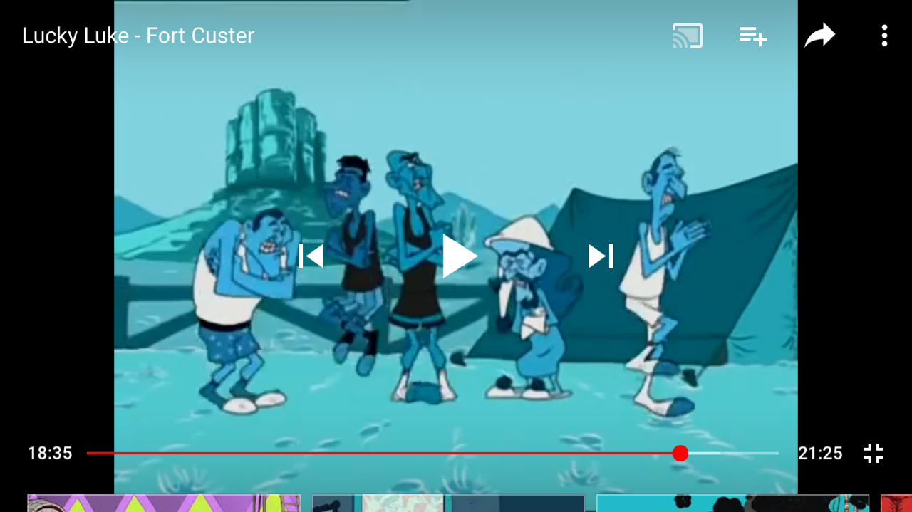 In this Lucky Luke episode, Fort Custer, after the soldiers strip to wash their clothes,
