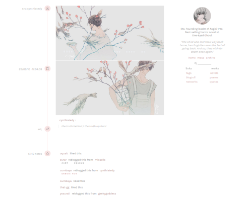 felinum: 「 el psy ko 」 : preview &gt; code Features: minimalist uni-column theme 