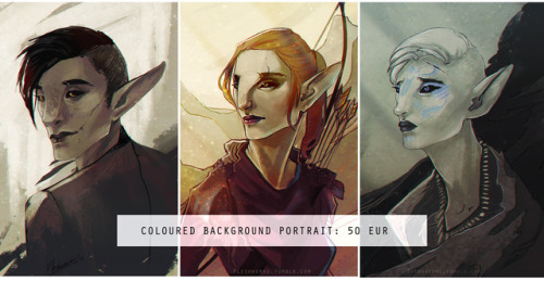 fleshwerks:   Updated commissions!OPEN! Contact me here on tumblr or via fleshwerks@outlook.com! Simple sketch: portrait, bust, half-body, couple- base price 14 EURColoured portrait with a background: bust, half-body - base price 50 EURColoured portrait