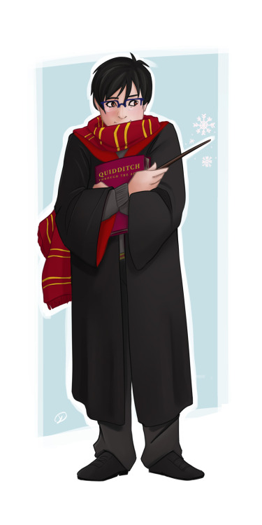 ydeme:  Harry Potter AU is the best AU™ Yuuri representing Hogwarts and Victor as Durmstrang student~ 